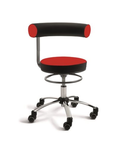 gezondheidsstoel, bureaustoel rood zwart - Baaslevert.