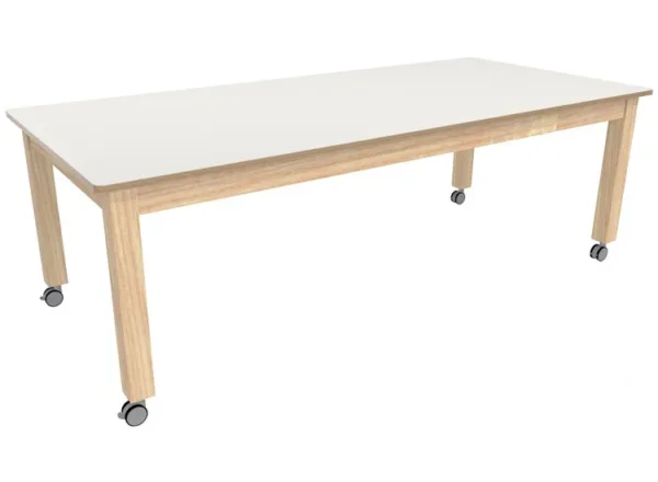 Natuurlijke tafel 220 x 100 x 73 cm – Verrijdbaar foto 1